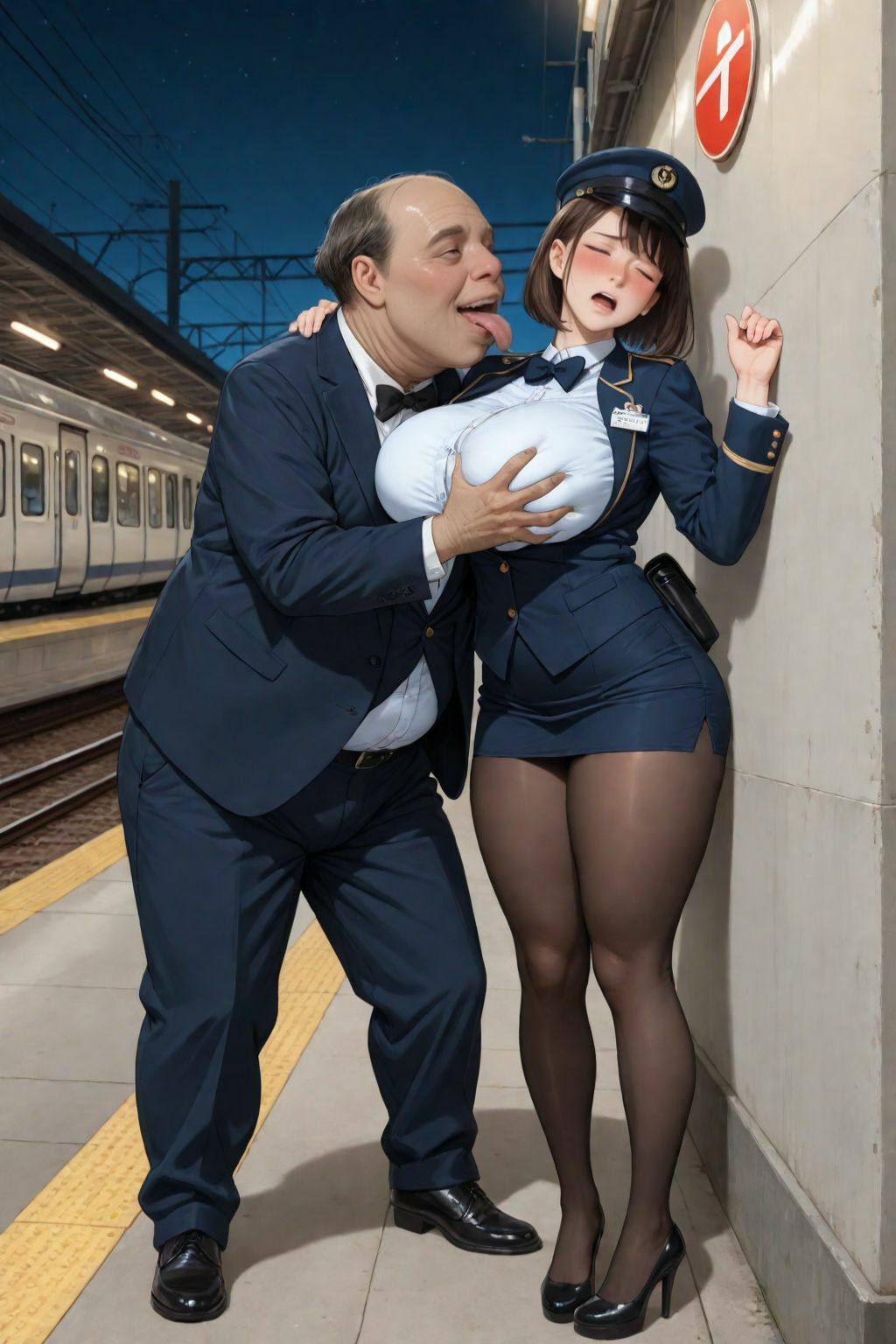 サンプル画像1:官能の瞬間  〜夜の新人研修出発進行〜(べるべっとのわーる) [d_704674]