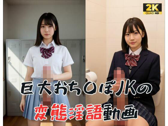 巨大おち〇ぽJKの変態淫語動画 画像1