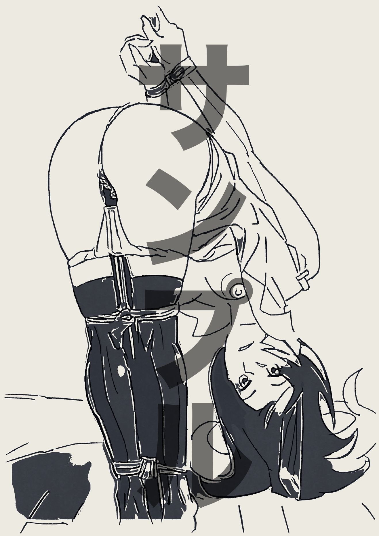 サンプル画像2:戦場ヶ原ひたぎ  緊縛（線画）(なげやりくらぶ) [d_704805]