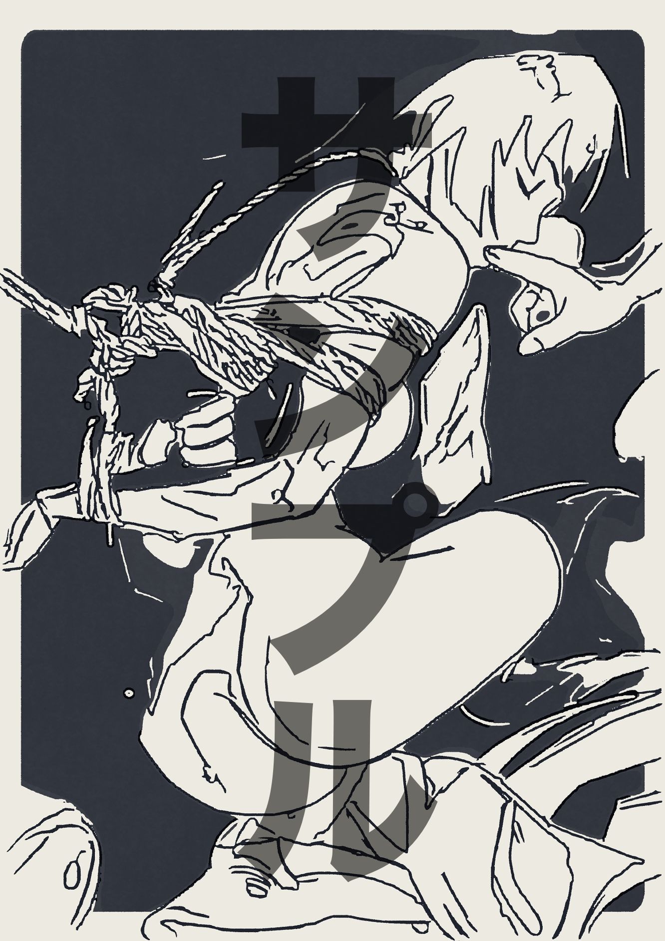 サンプル画像3:戦場ヶ原ひたぎ  緊縛（線画）(なげやりくらぶ) [d_704805]