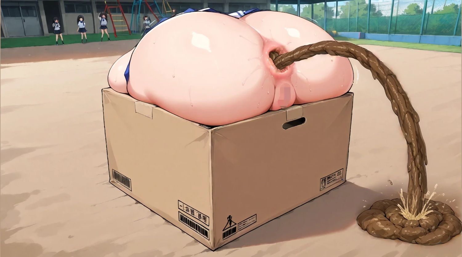 【エロ漫画】【JKビッチ】学園祭の出し物が箱詰めされた風紀委員の脱糞アクメショーだった件【アクメボックス】6