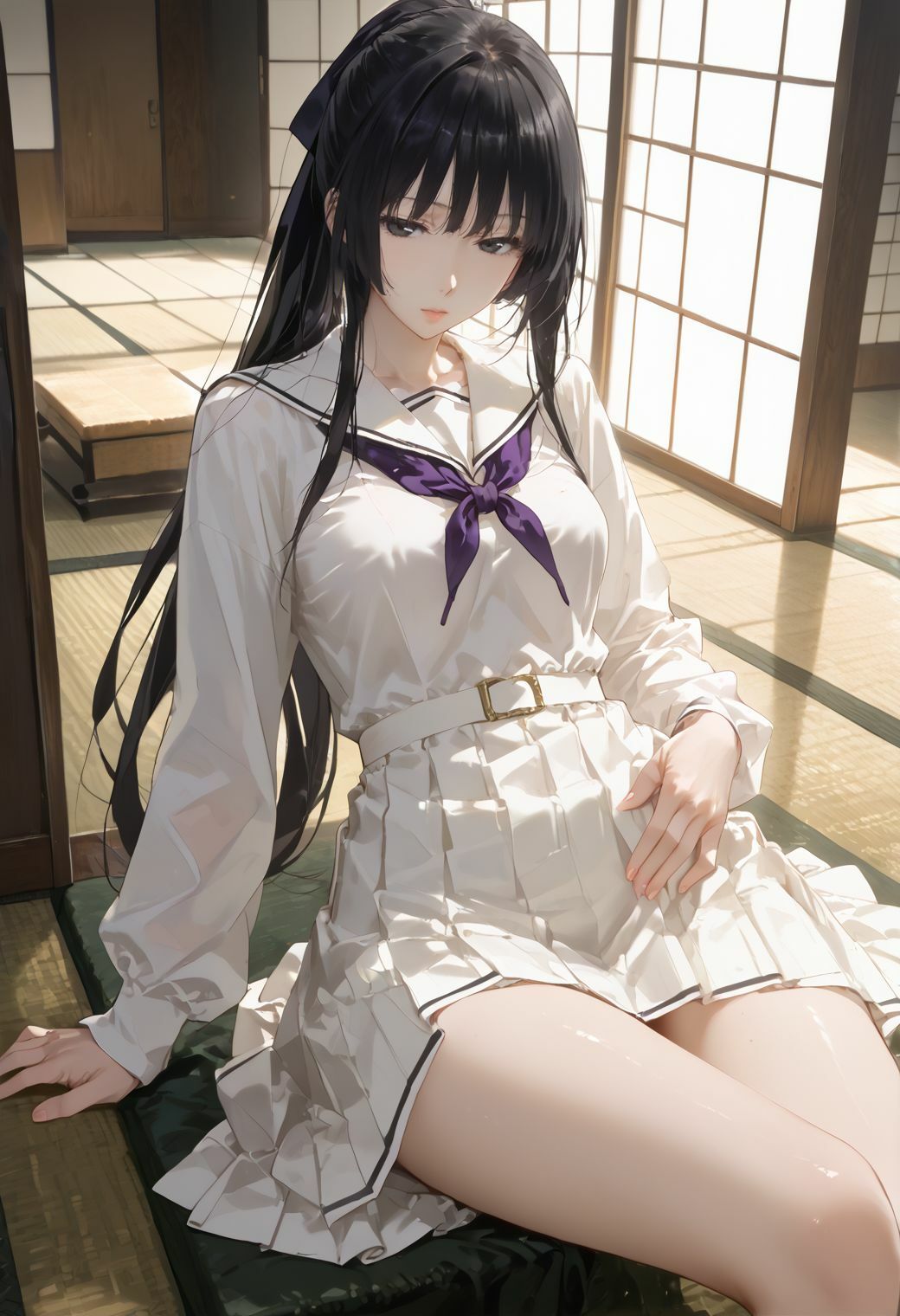 サンプル画像1:儚い雰囲気を纏う黒髪の少女_分岐ルートA(u-Higiene Shop) [d_705035]