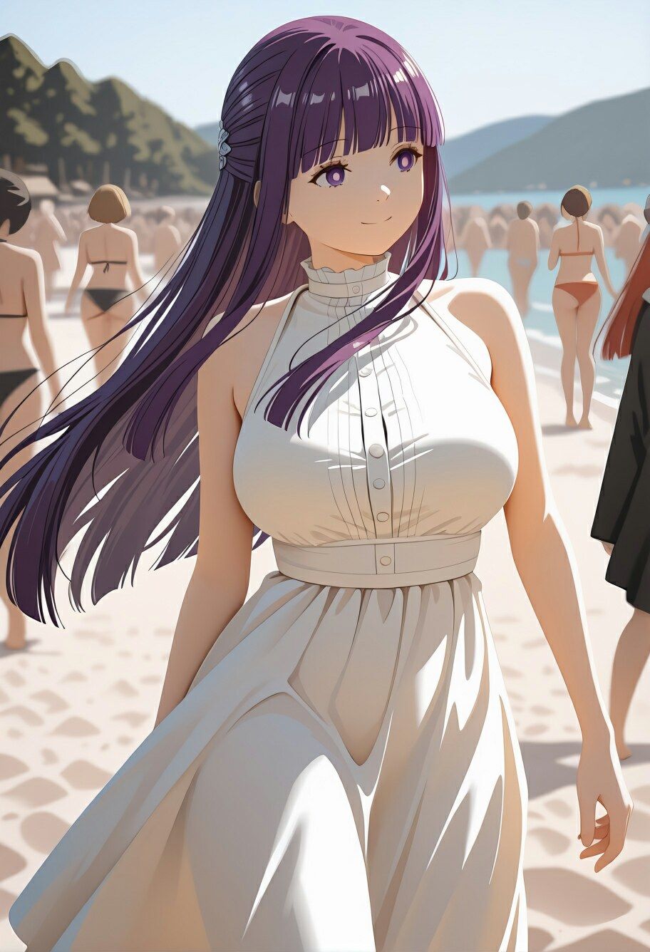 サンプル画像1:紫髪魔導士、催●ビーチで師の教えを孕み溶かす完全凌●録 499P(甘えん坊バイノーラル) [d_705145]