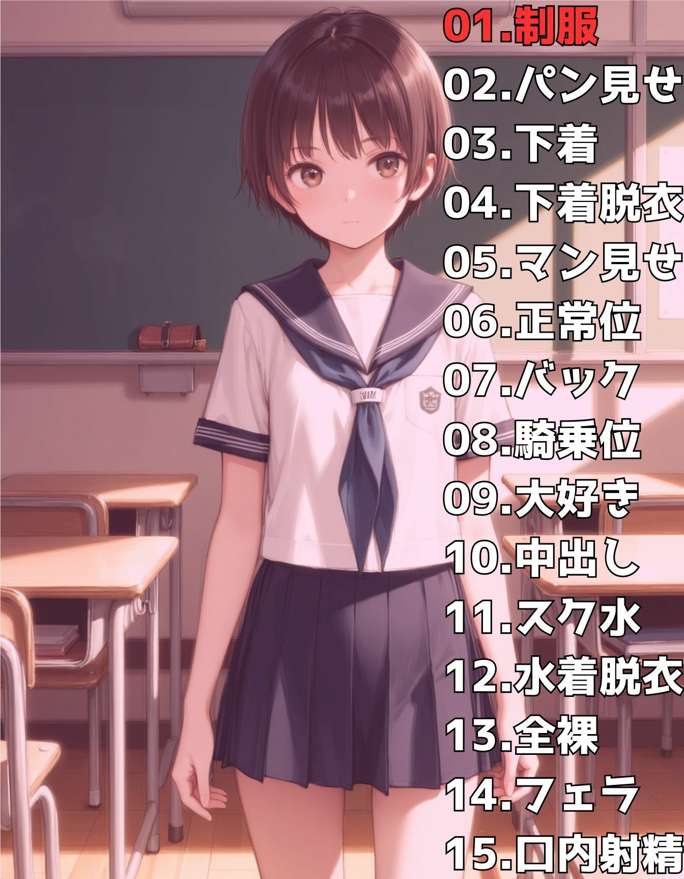 放課後の教室、扉が閉まる音と同時に、禁じられた行為が始まる1