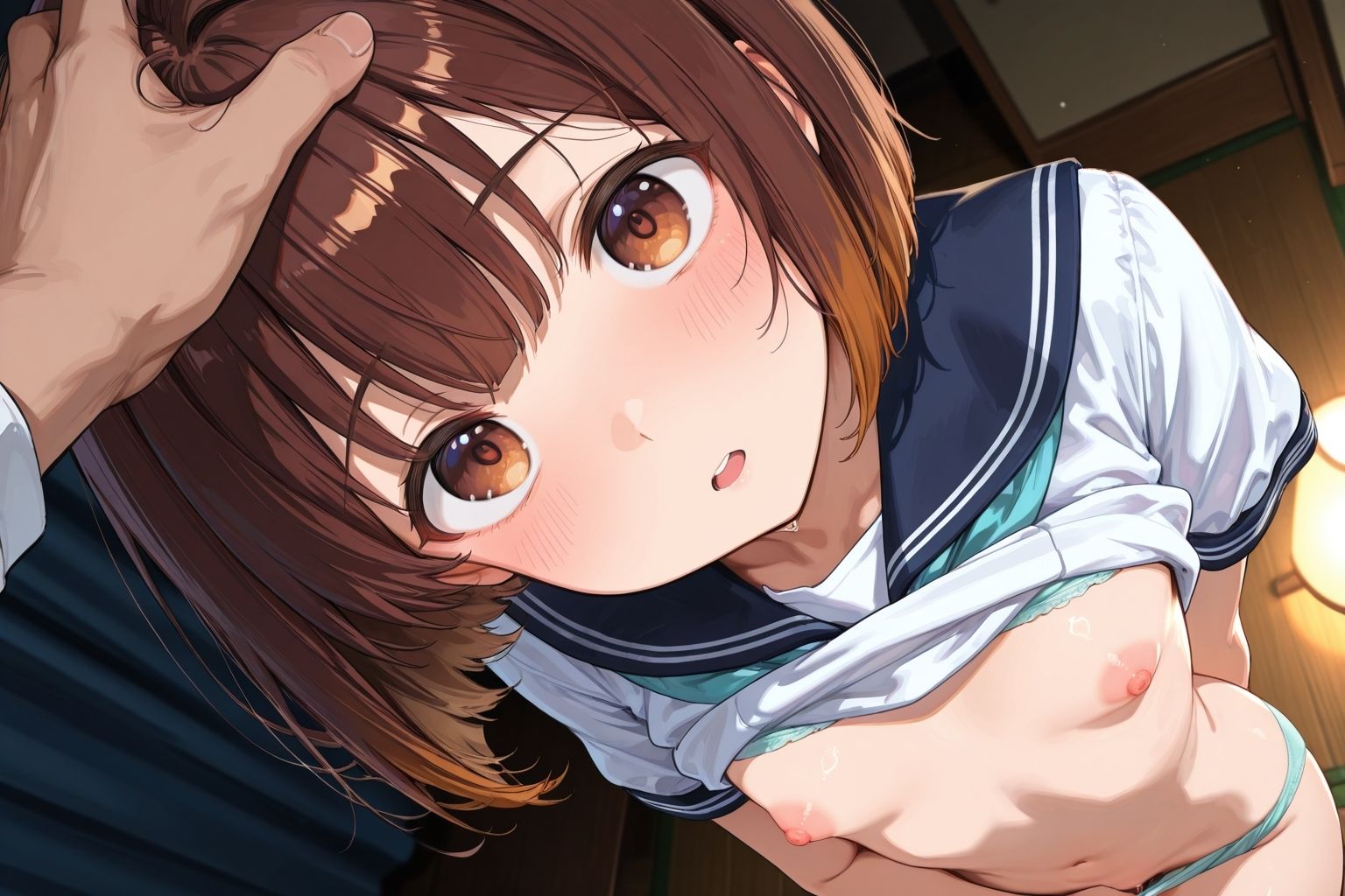 セーラー服は脱がなくていいよ 着たまま中出し 画像1