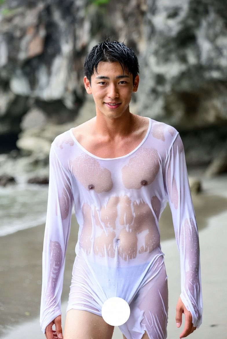 AI男子写真集安いラッシュガード買ったら海で溶けた件