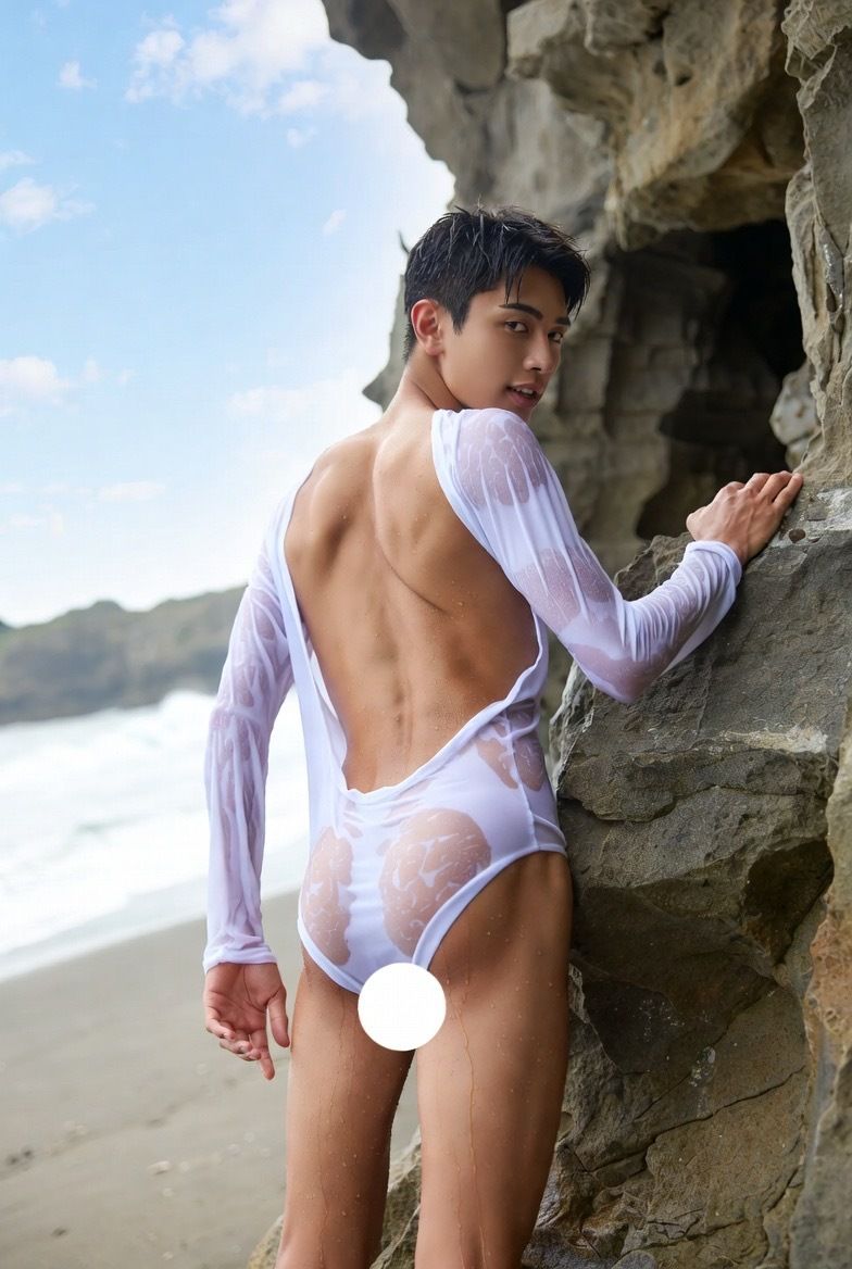 AI男子写真集安いラッシュガード買ったら海で溶けた件