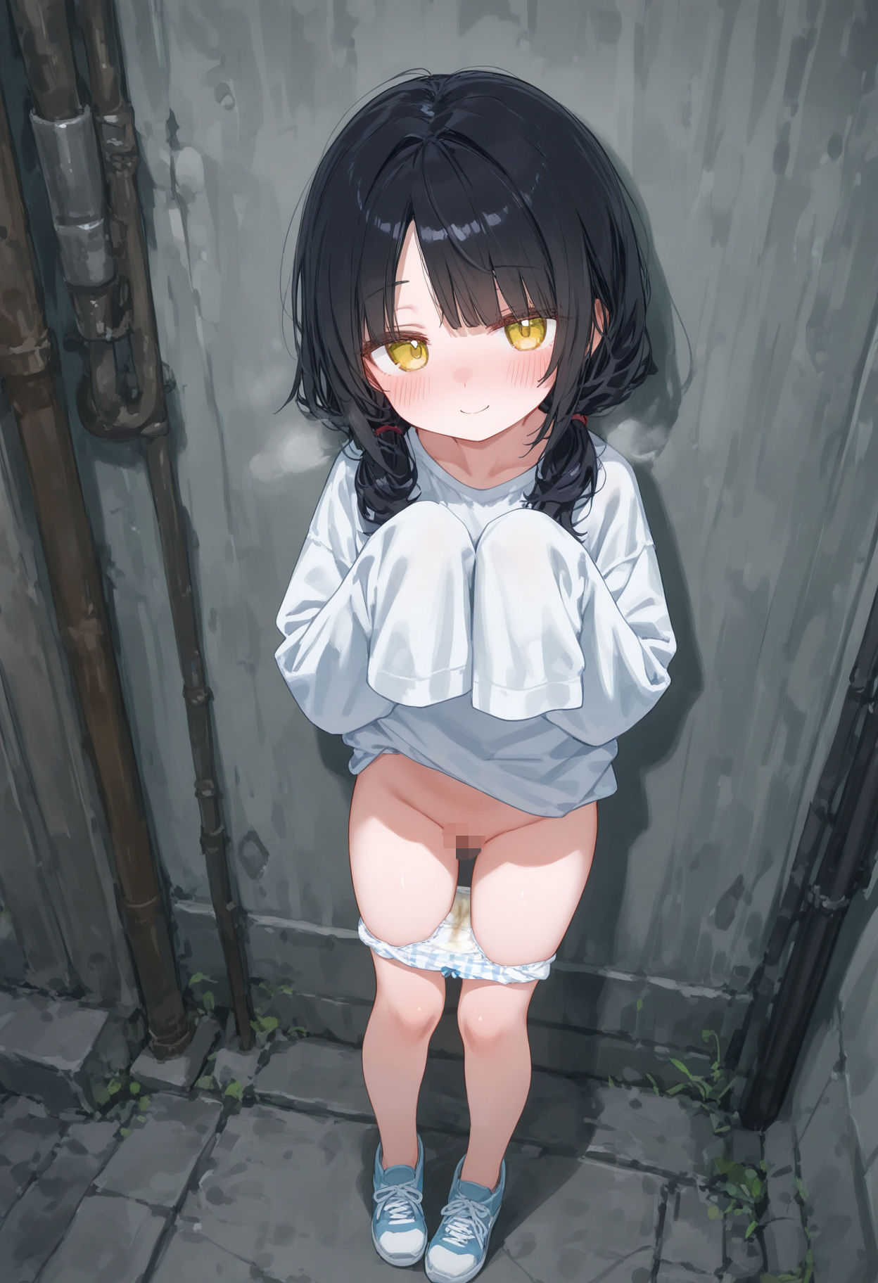 ぬぎかけぱんつとつるつるまんこ4