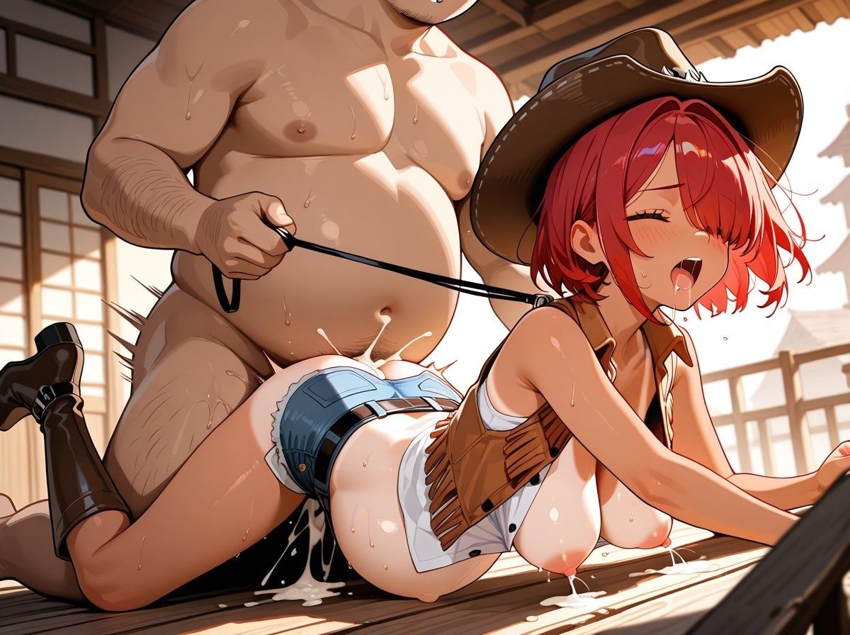 サンプル画像2:AI妊婦グラビアイラスト集 R18＋ Vol.043 カウガール編(AI ADLUT STUDIO) [d_705637]