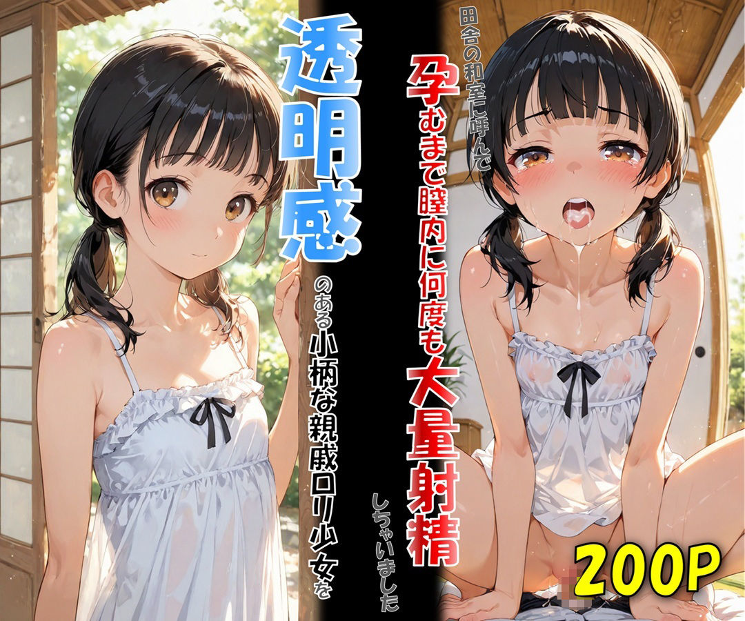 透明感のある小柄な親戚○リ少女を、田舎の和室に呼んで孕むまで膣内に何度も大量射精しちゃいました1