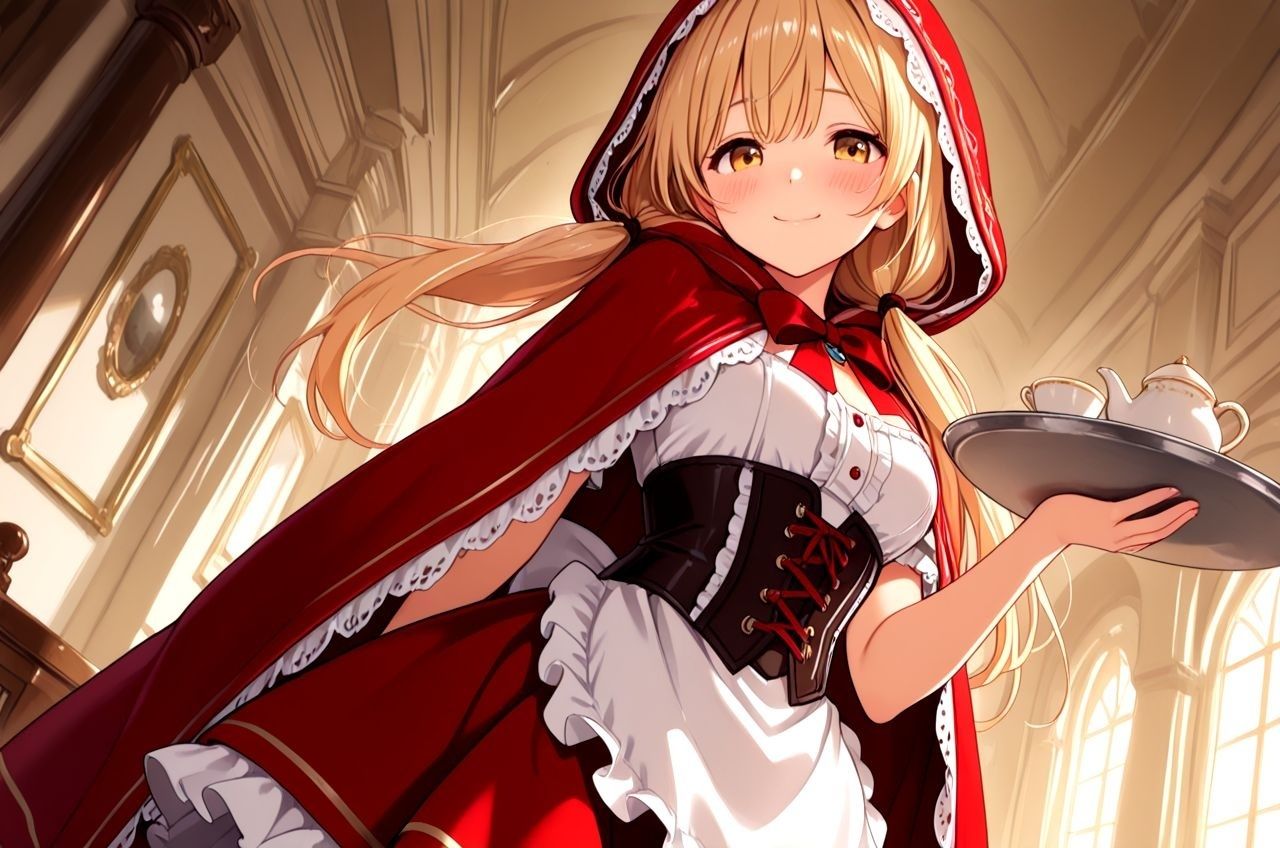 サンプル画像1:赤ずきんシャーリーちゃん ご主人様にお菓子をあげたのに、孕ませえっちされちゃうお話(えっちなメイド喫茶) [d_705906]