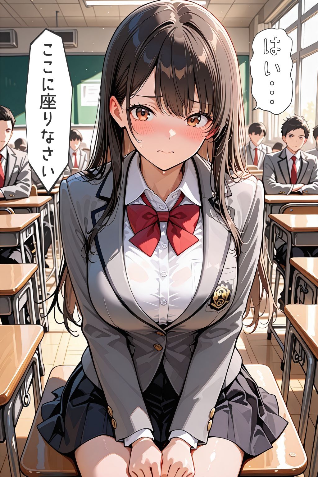 孕ませ学園  遅刻女子を保健の授業と称して公開性指導 画像8