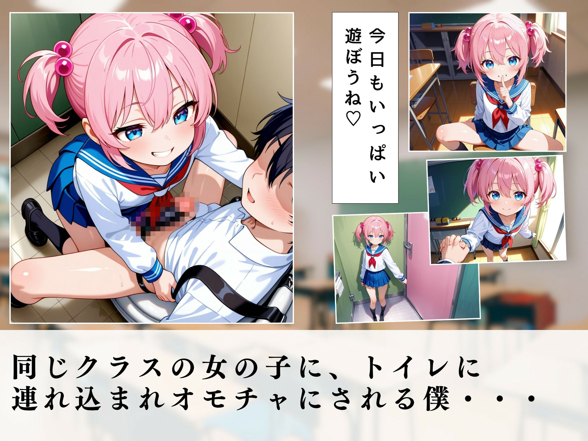 【エロ漫画】つるぺた女子校生たちの逆レ男犯1