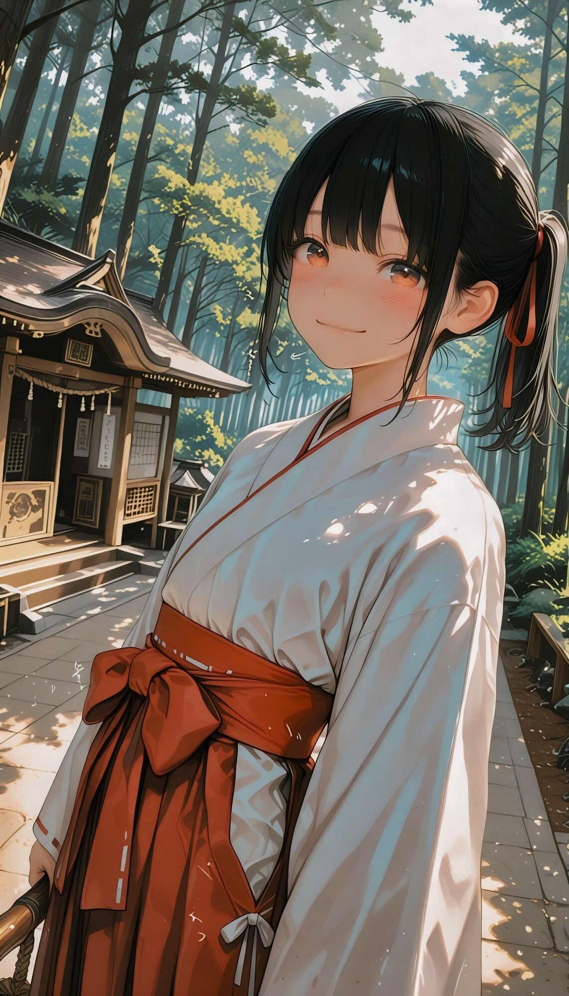 サンプル画像1:ついてる娘 巫女(竿村の村民) [d_706408]