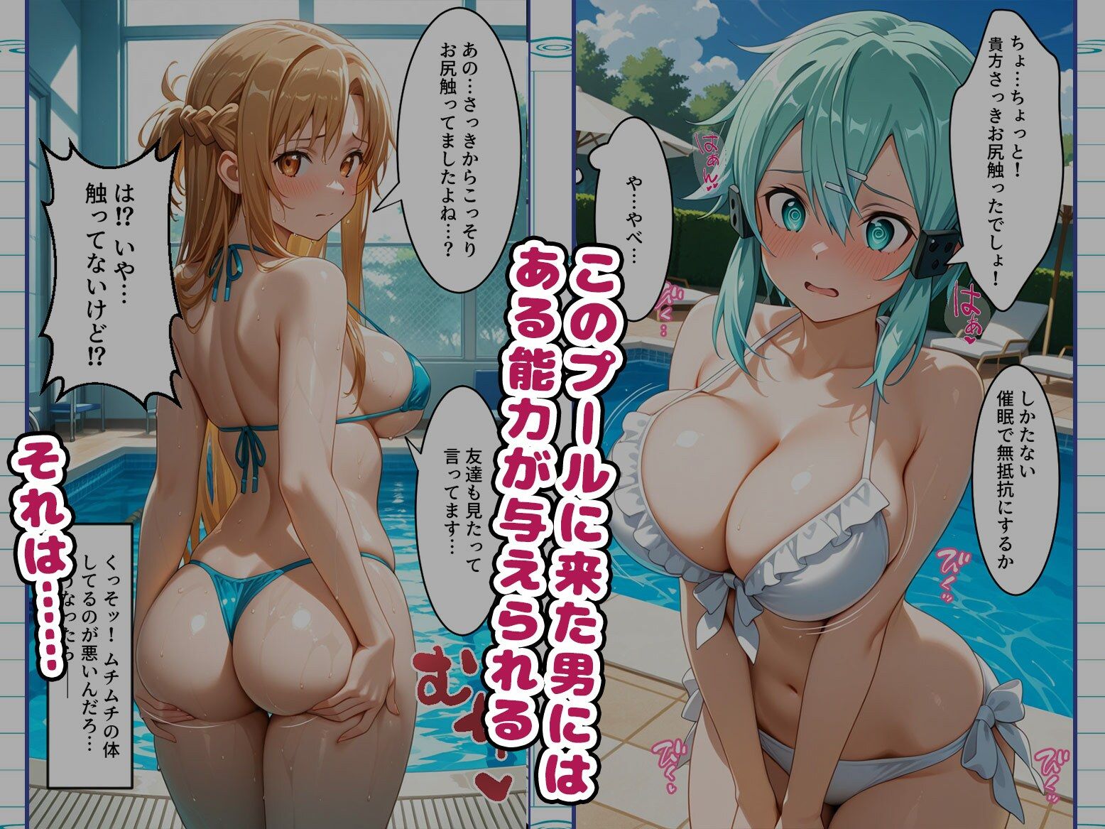 【総集編】知ってる?このプール…備え付けの「オナホ」があるらしいよ?S〇O編 画像1