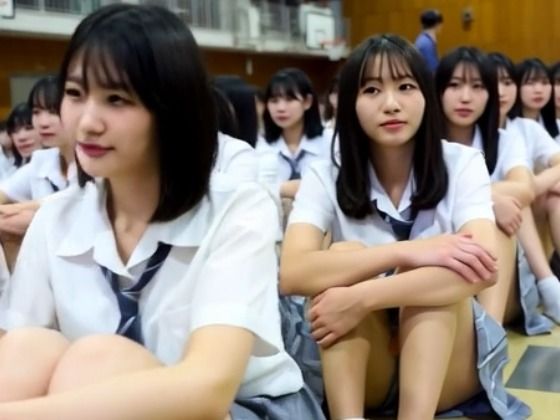 ローアングルカメラ 盗撮 全校集会 体育館 学生 制服少女 青春 日常【EIJapan】