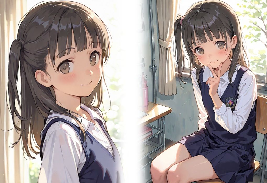 サンプル画像1:隣の席の小柄なアイドル級ロリ少女に、体育倉庫で膣内に何度も大量射精 妊娠確実プレイ(sexy人工智慧) [d_706797]