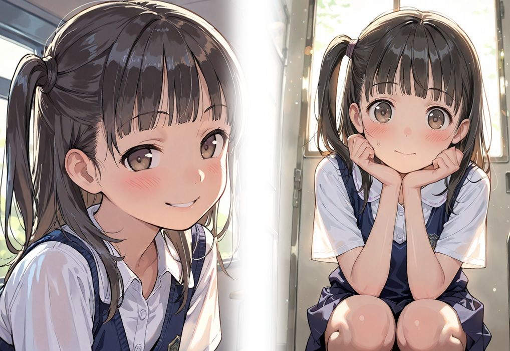 隣の席の小柄なアイドル級ロリ少女に、体育倉庫で膣内に何度も大量射精 妊娠確実プレイ 画像2