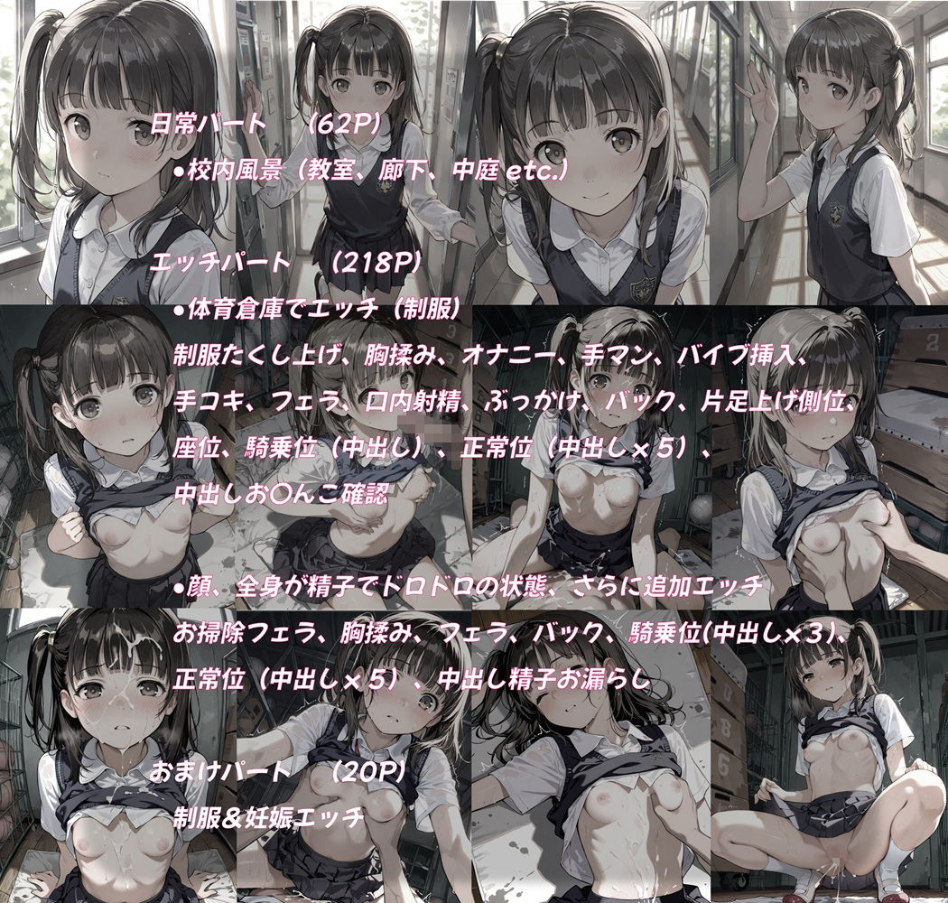 隣の席の小柄なアイドル級ロリ少女に、体育倉庫で膣内に何度も大量射精 妊娠確実プレイ 画像5