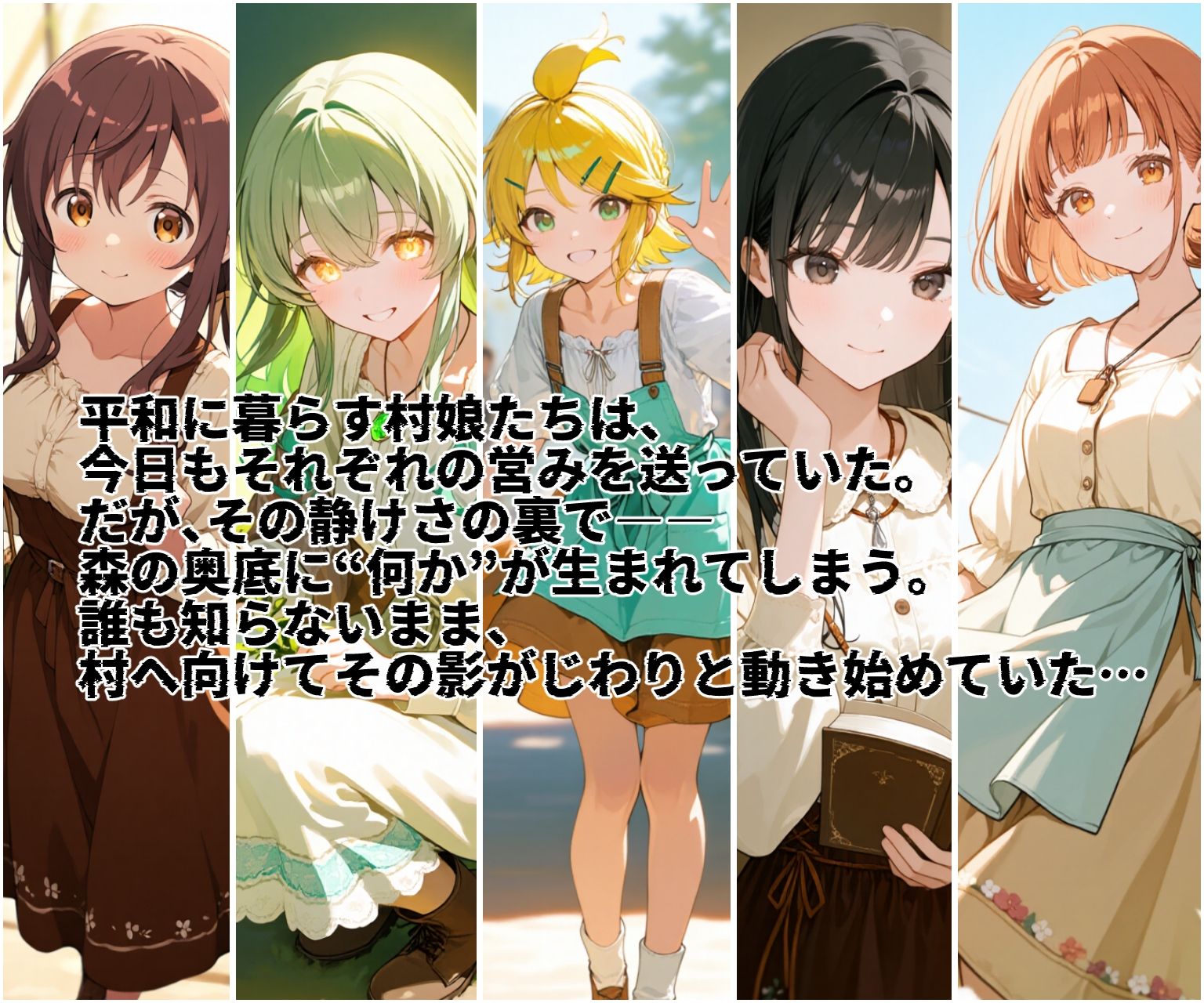肉壁ノ檻 触手モンスターは無防備な村娘達を丸呑みの末、永遠の快楽地獄へ堕としていく 画像1