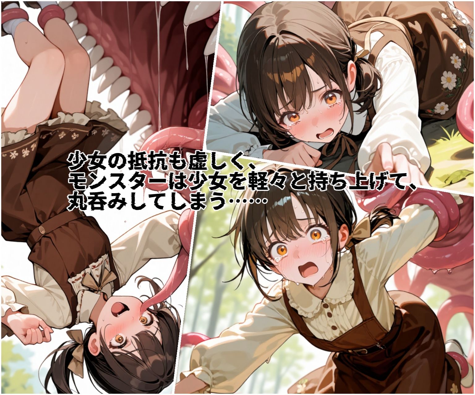 肉壁ノ檻 触手モンスターは無防備な村娘達を丸呑みの末、永遠の快楽地獄へ堕としていく 画像3