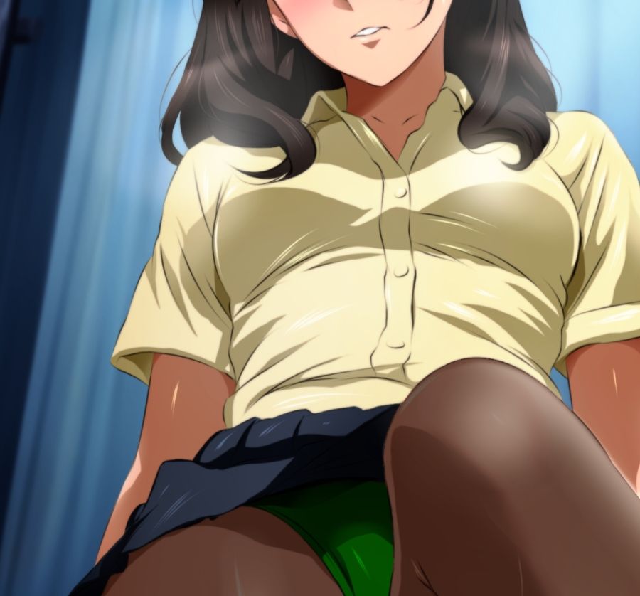 ローアングルお嬢様 越嶋伊織と制服ブルマ黒タイツ 画像7