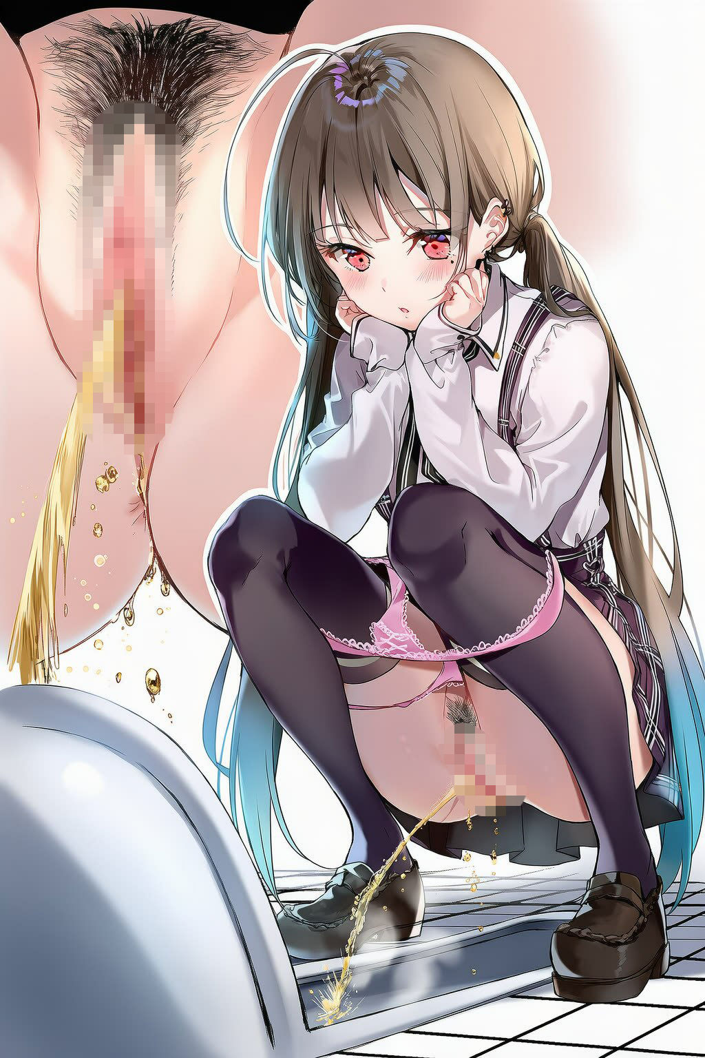 サンプル画像1:女子トイレ完全盗撮420連発！制服・私服・透けブラウス・全裸まで…おしっこ我慢限界の瞬間(甘いハチミツ) [d_707220]