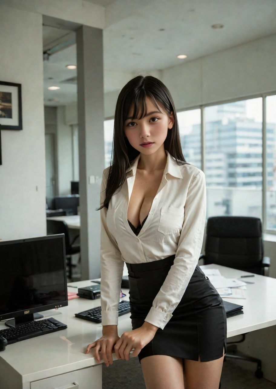 AI生成アダルト写真集「広報の可愛い新入社員を調教して企業ペットにした話」 画像2