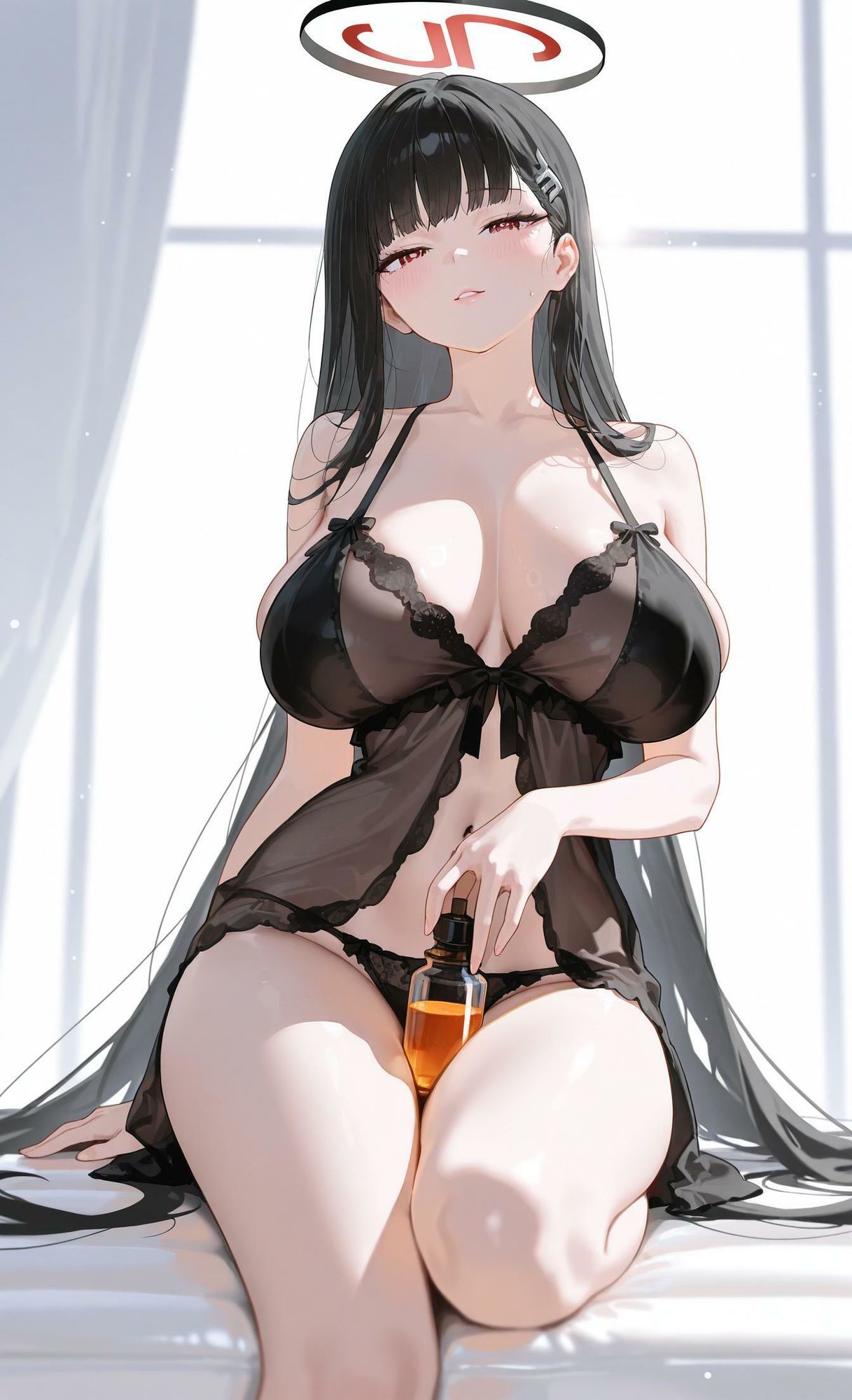 【オイルマッサージで気持ちよくされちゃうイラスト集】ブ◯ーアーカイブ リ◯ 画像2