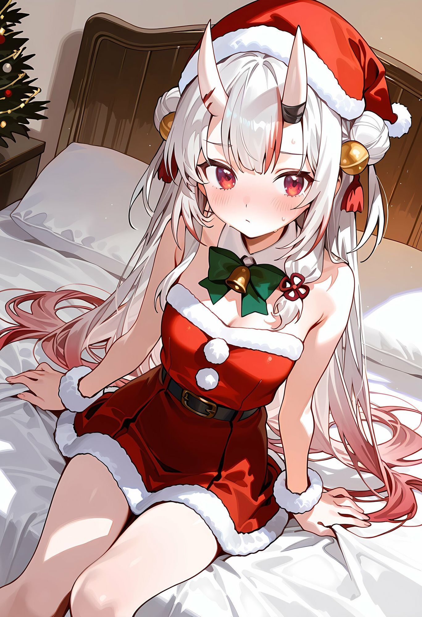 百鬼あ◯め（サンタ）とラブラブえっち 画像1