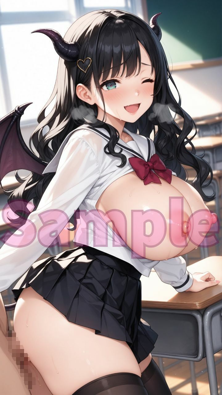 サンプル画像2:淫乱サキュバス女子校生は性欲を満たしたいだけ！(楽園への誘い) [d_707937]