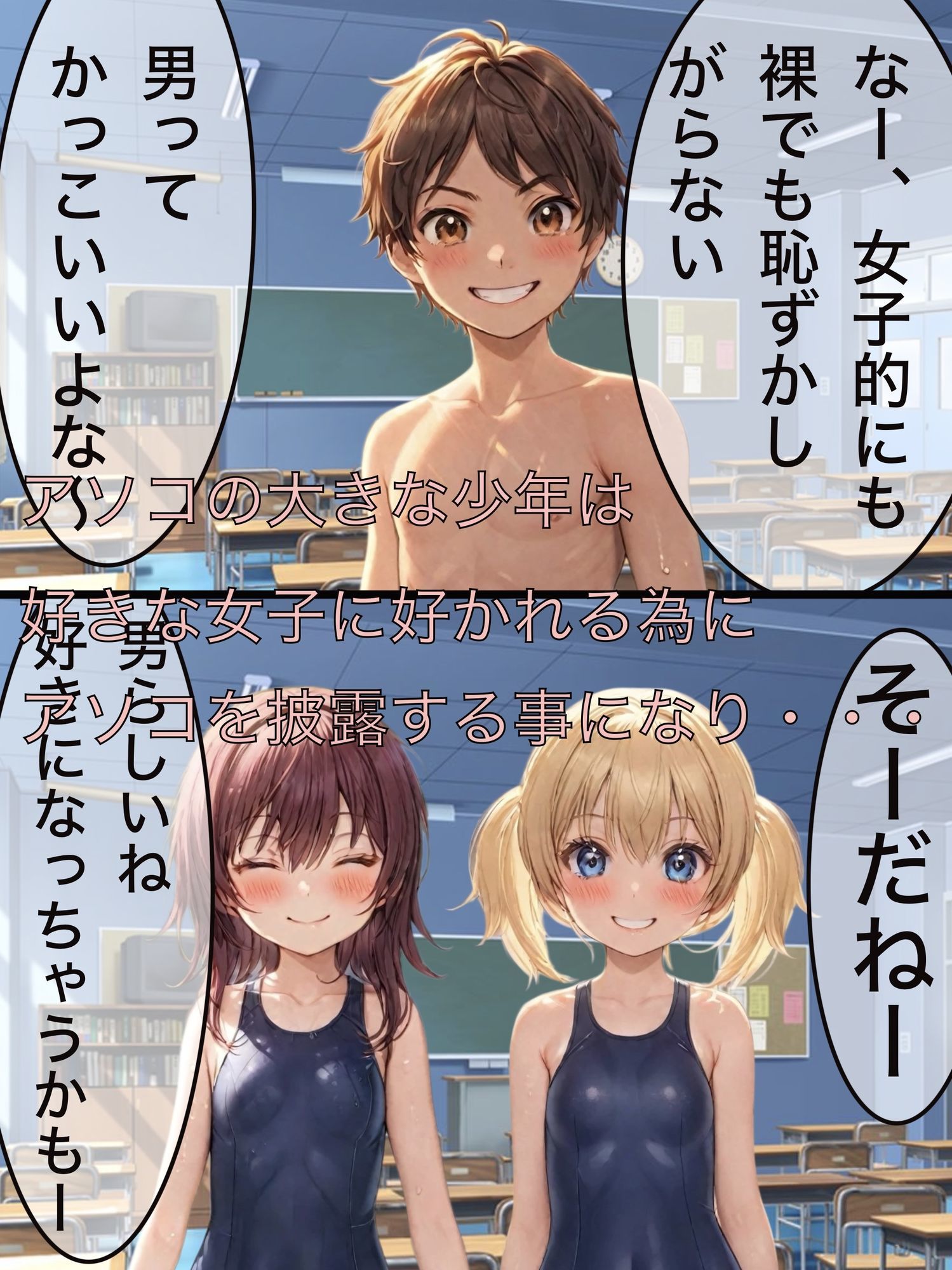 【エロ漫画】デカいアソコは見せないと損！？1