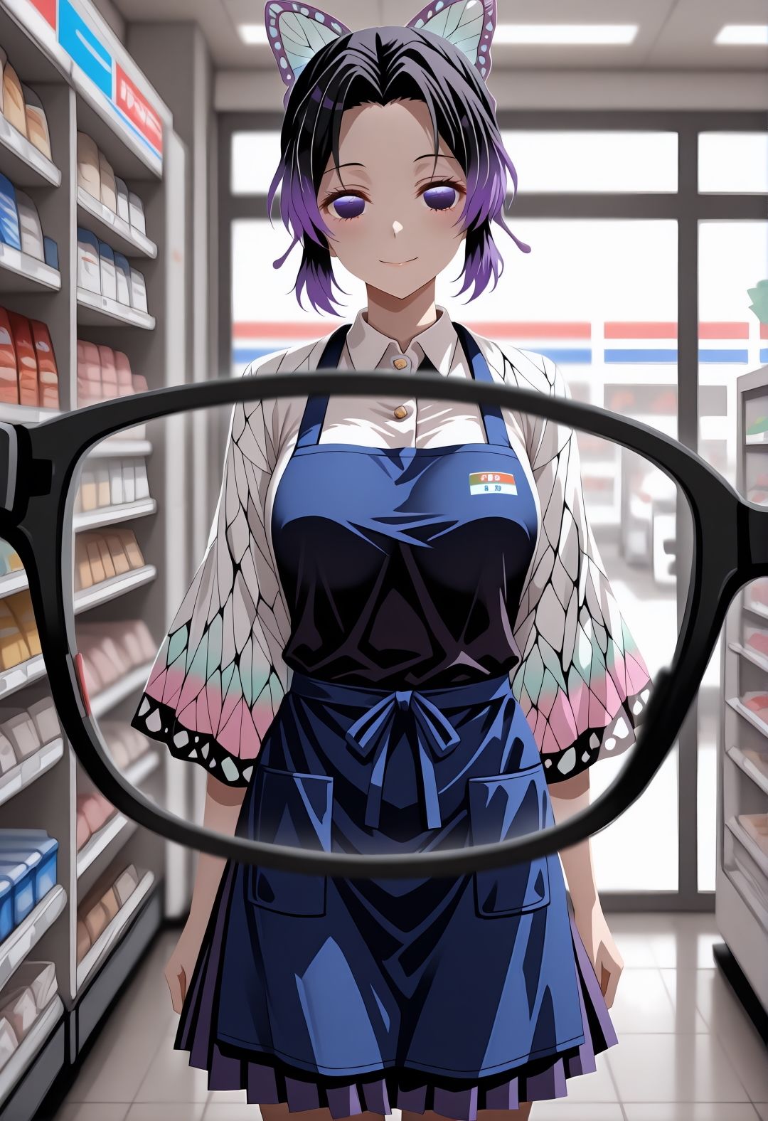 サンプル画像3:【344枚】鬼〇の刃・胡蝶し〇ぶが現代に転生したら…コンビニバイトに！(みるくぱん工房) [d_708096]