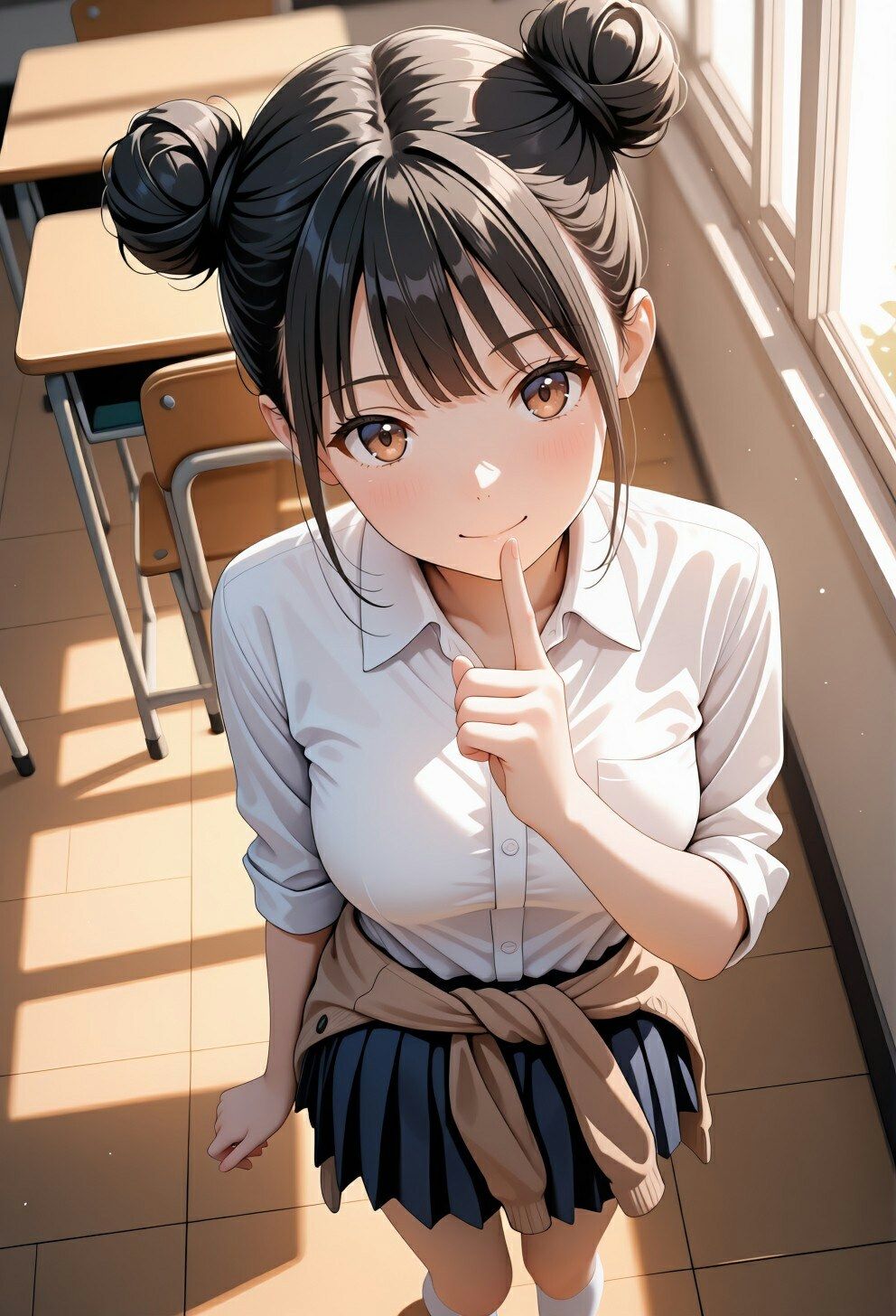 禁断の放課後 教室×プール×秘密の帰宅部 活発お団子結びの少女 画像1