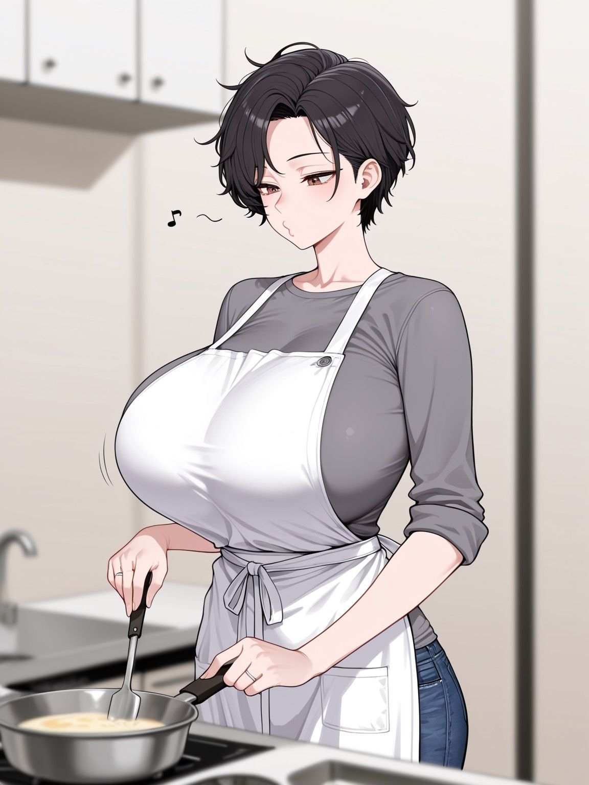 短髪爆乳ママと催●アプリおじさんがいちゃラブ孕まセックスする話 画像3