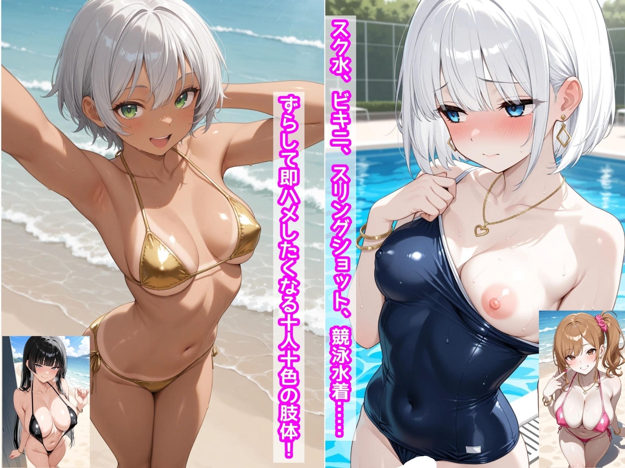 サンプル画像3:【410枚】野外露出ギャル10人斬りラブデート！ 公衆の面前で全員中出しSEX！【一部セリフ付き】(エターナル夏) [d_708579]