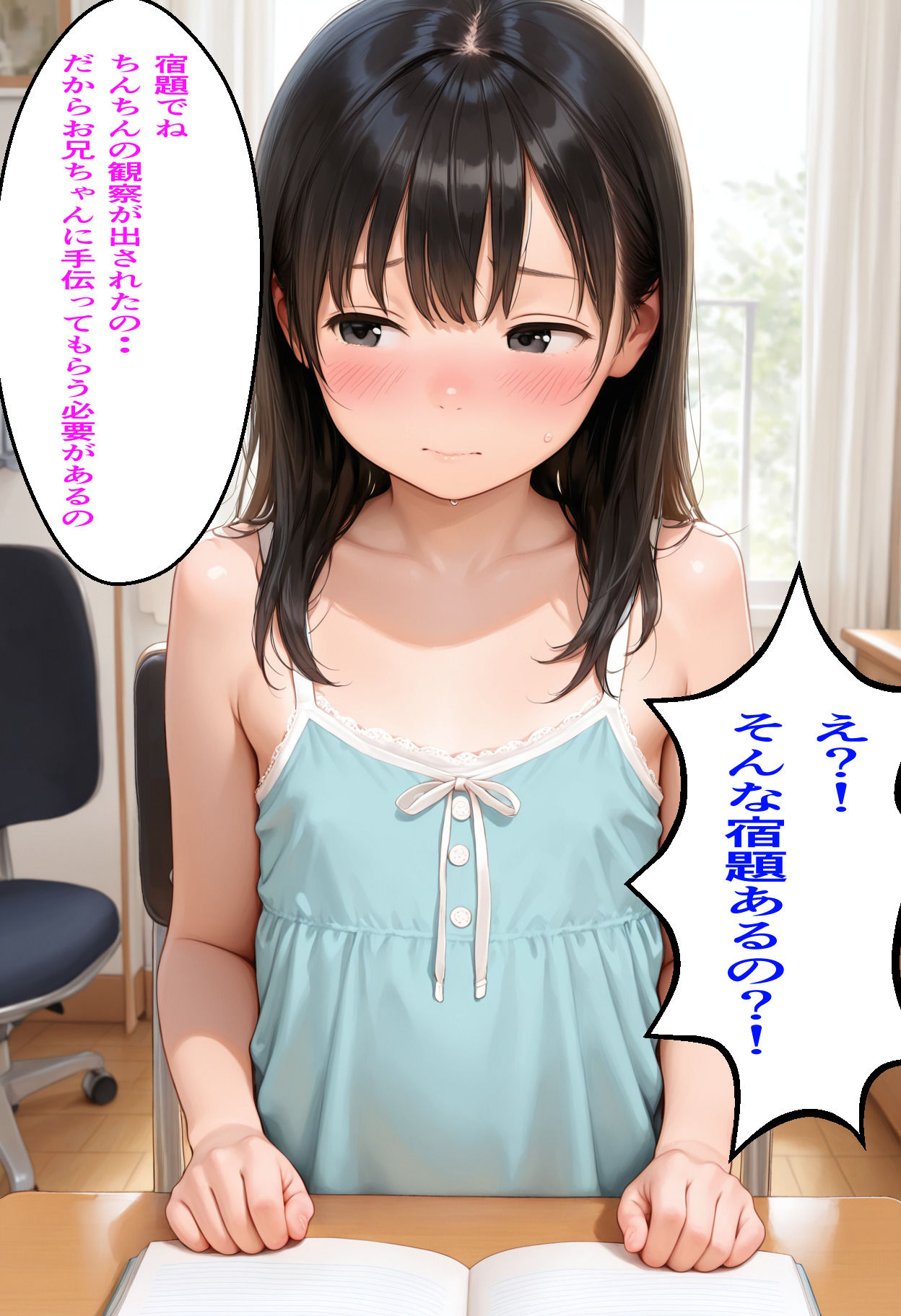 【エロ漫画】妹の保健体育宿題 お兄ちゃんのちんちん観察から始まる中出しせっくす1
