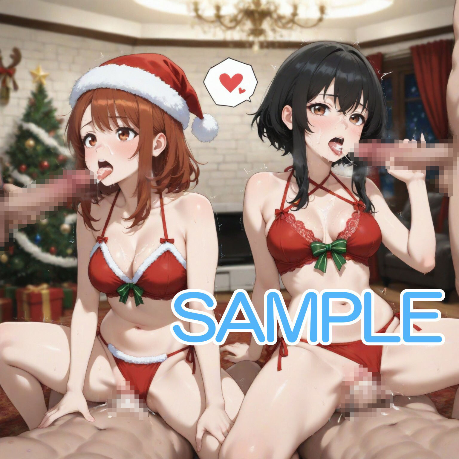 サンプル画像5:サンタな女の子とクリスマスパーティで・・・(へびの皮) [d_709389]