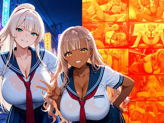 サンプル画像1:爆乳白ギャルと褐色ギャルが同級生宅で誘惑中出し【4K】【FANZA専売】(ギャル△) [d_709647]