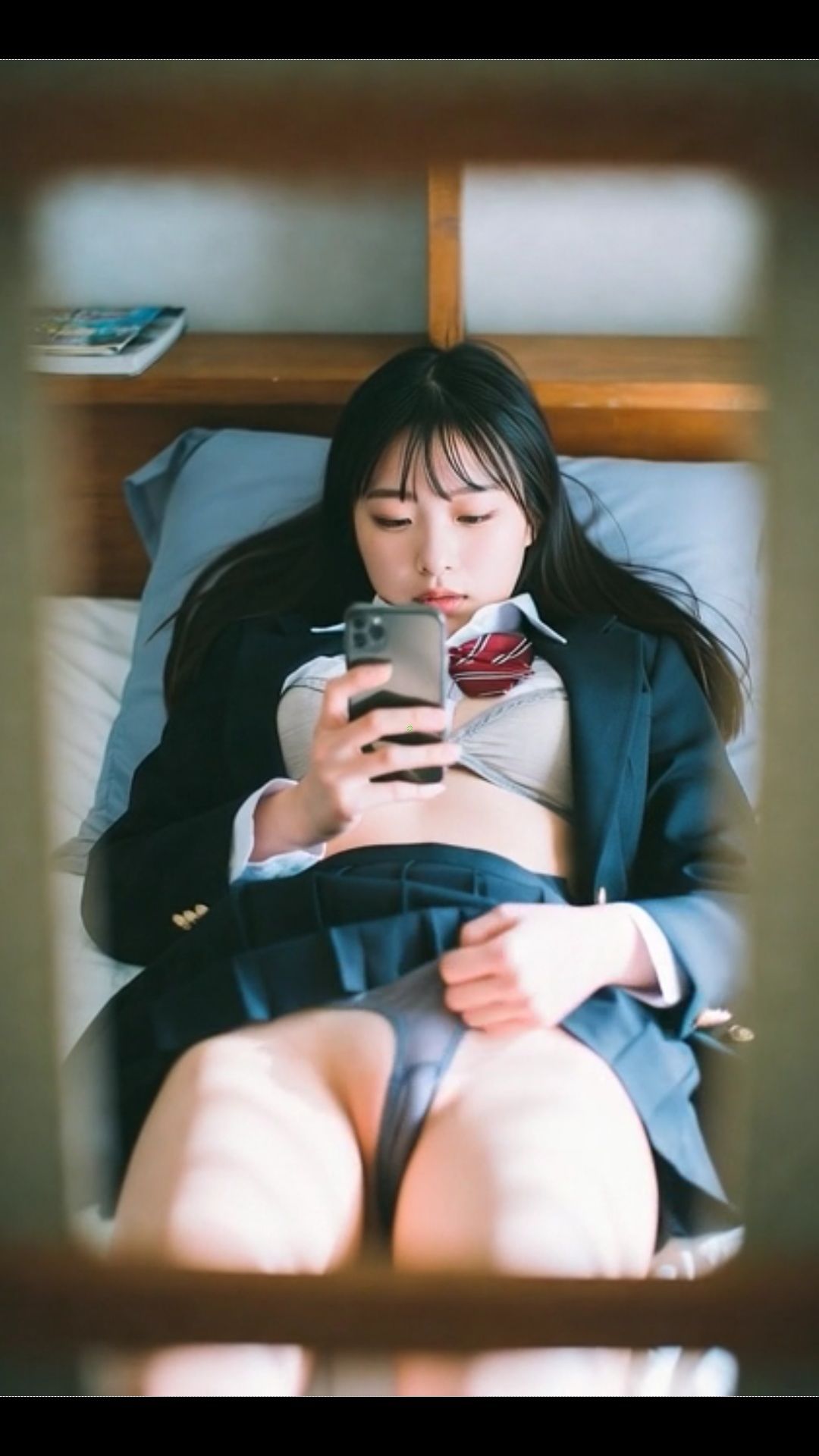 JK 民家盗撮 少女のオナニー シャワー 女子学生 制服 マンション望遠鏡 巨乳 素人 画像3