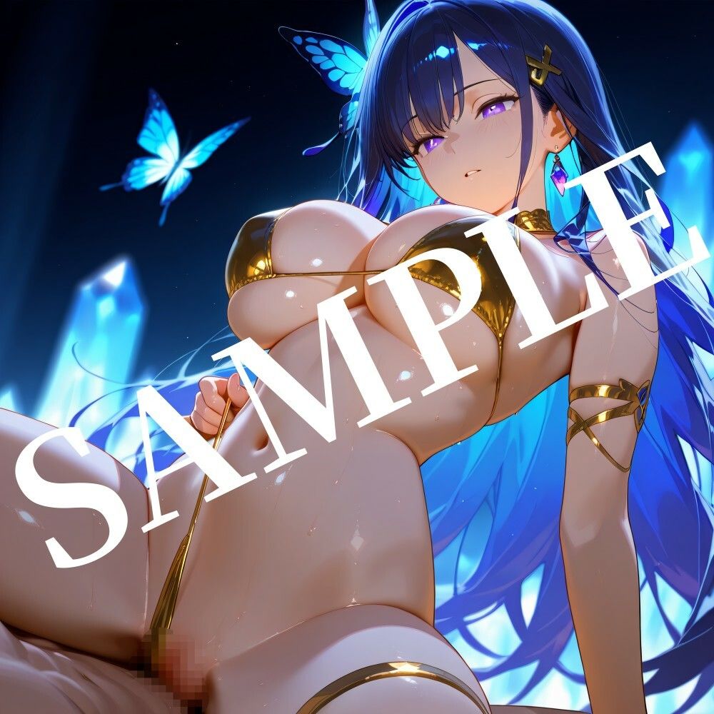 【R-18/4K高解像度】青髪ビキニ全ページ絶頂 巨乳ビキニイラスト集【スタンダードエディション】 画像4