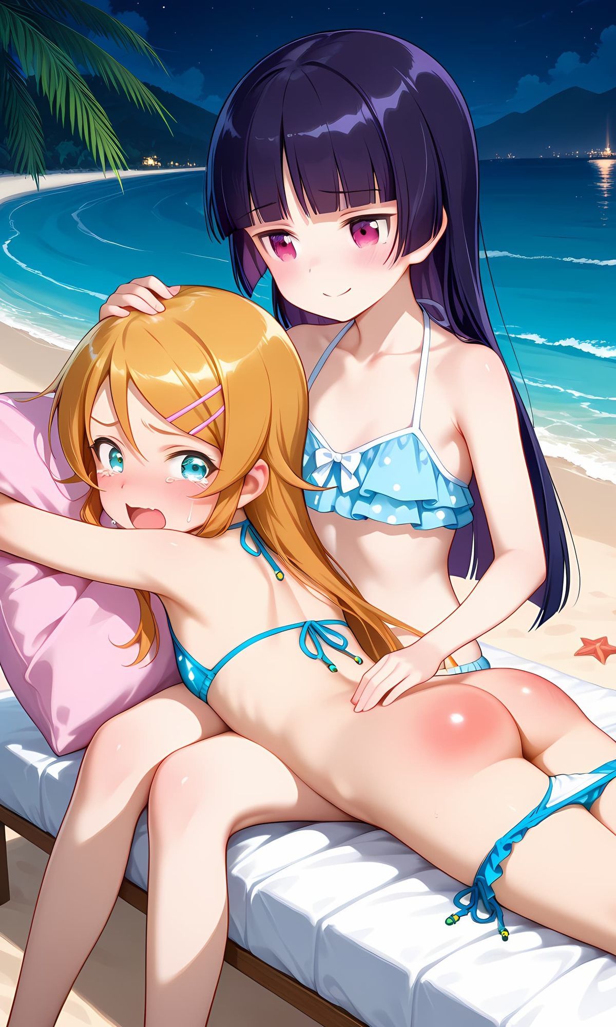 高坂桐乃・五更瑠璃（俺の妹がこんなに可愛いわけがない）お尻叩きイラスト集 画像3