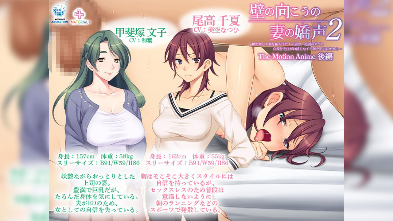 壁の向こうの妻の嬌声2 〜隣で激しく腰を振る汗だくの妻は、絶頂の果てに白濁汁を注がれ淫らなイキ顔を上司に魅せる〜The Motion Anime 後編 画像2