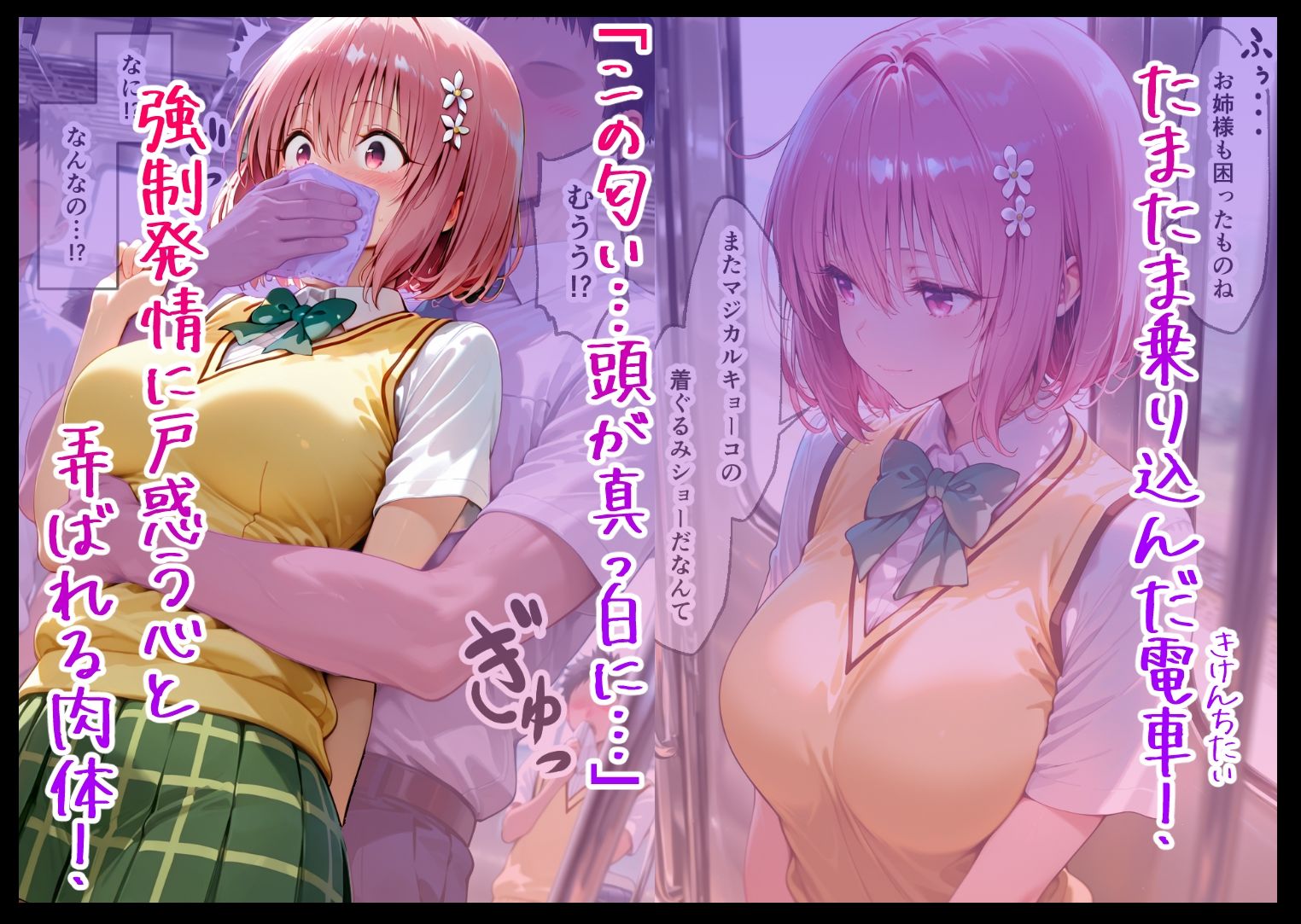 サンプル画像1:電車痴○堕ち 皆んな見てるなのに降りられない 各駅無視の快楽電車 前と後ろから責められて モ〇編(大人の秘密結社) [d_710157]