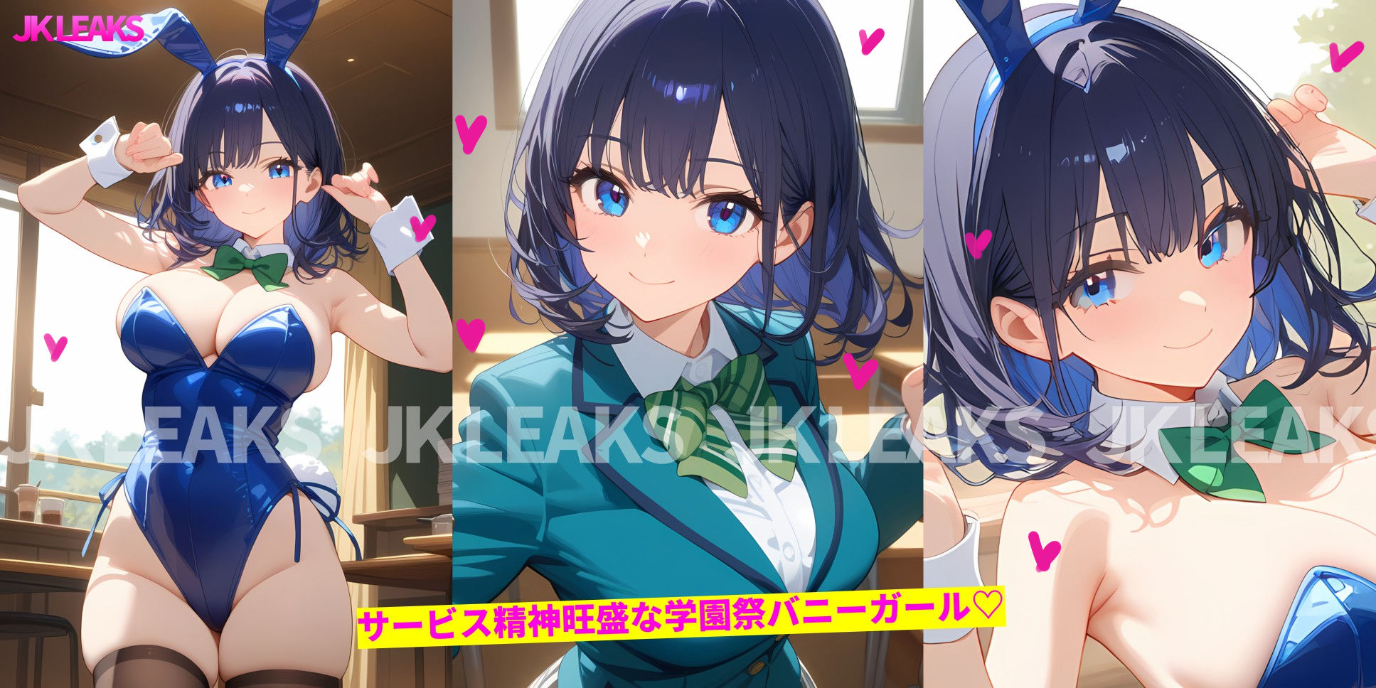 サンプル画像1:JK LEAKS 38 – 学園祭乱交バニー編 –  【アニメ13本付】(感度°) [d_710314]