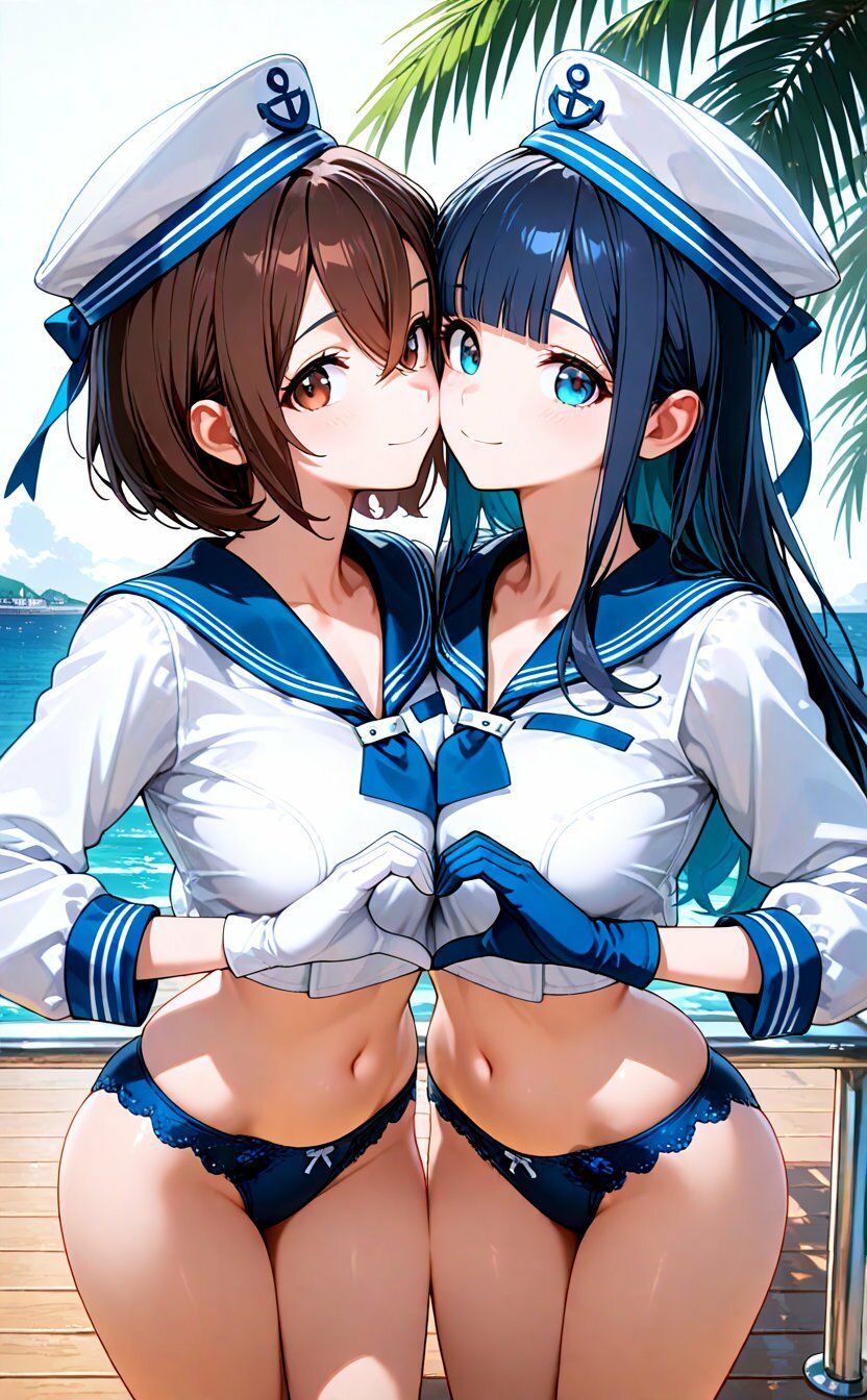 サンプル画像1:爆乳水兵ガールズ 甘々クルージングSEX(高天原AI) [d_710339]