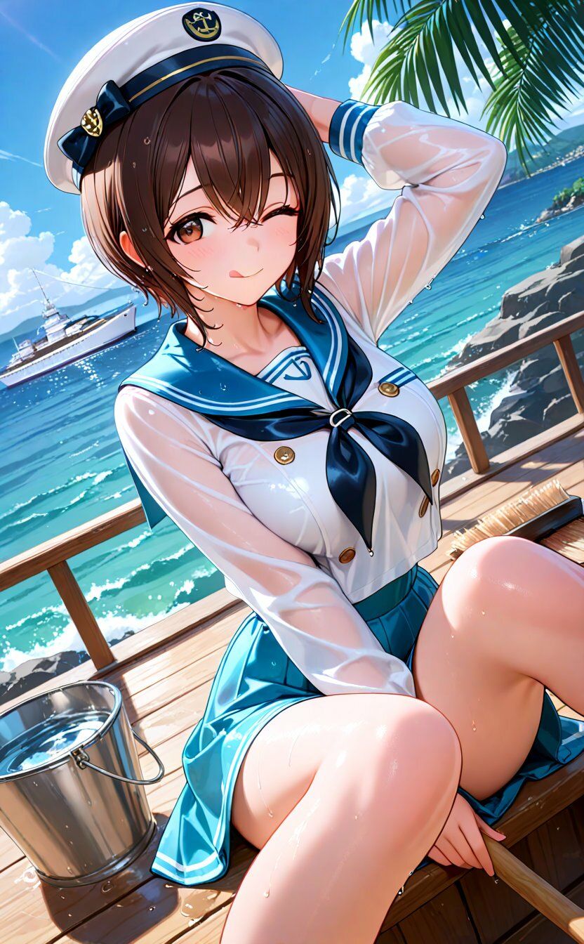 サンプル画像4:爆乳水兵ガールズ 甘々クルージングSEX(高天原AI) [d_710339]