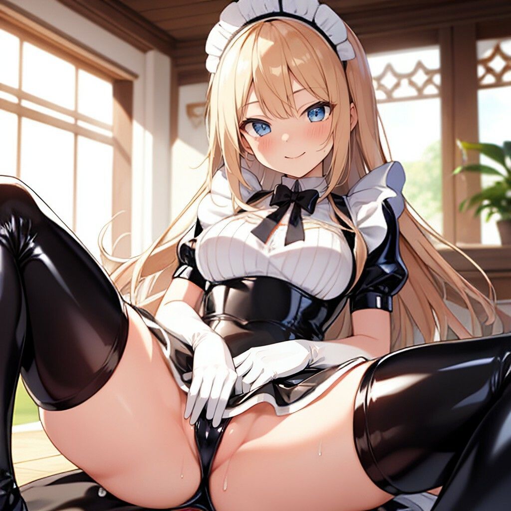 【エロ漫画】開脚見せつけなラテックス風メイドさん4