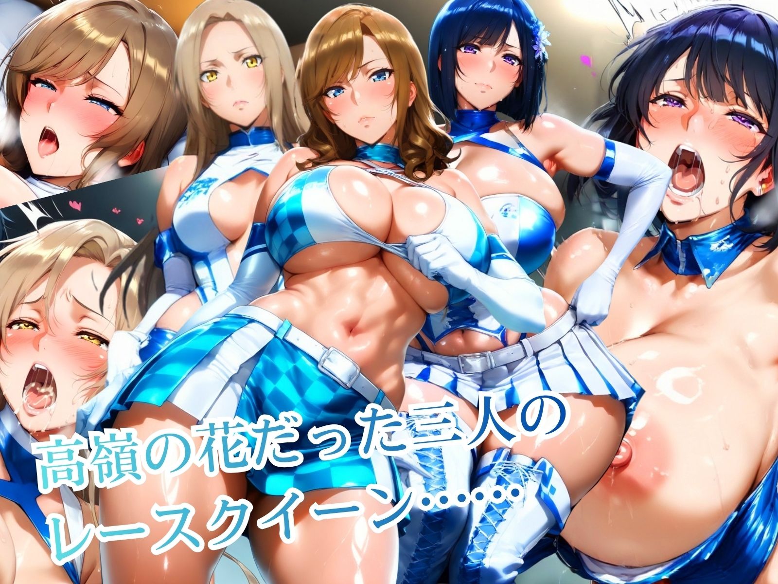 白濁に染まるサーキットの華 RQ三人が公衆肉便器に堕ちる瞬間 画像1