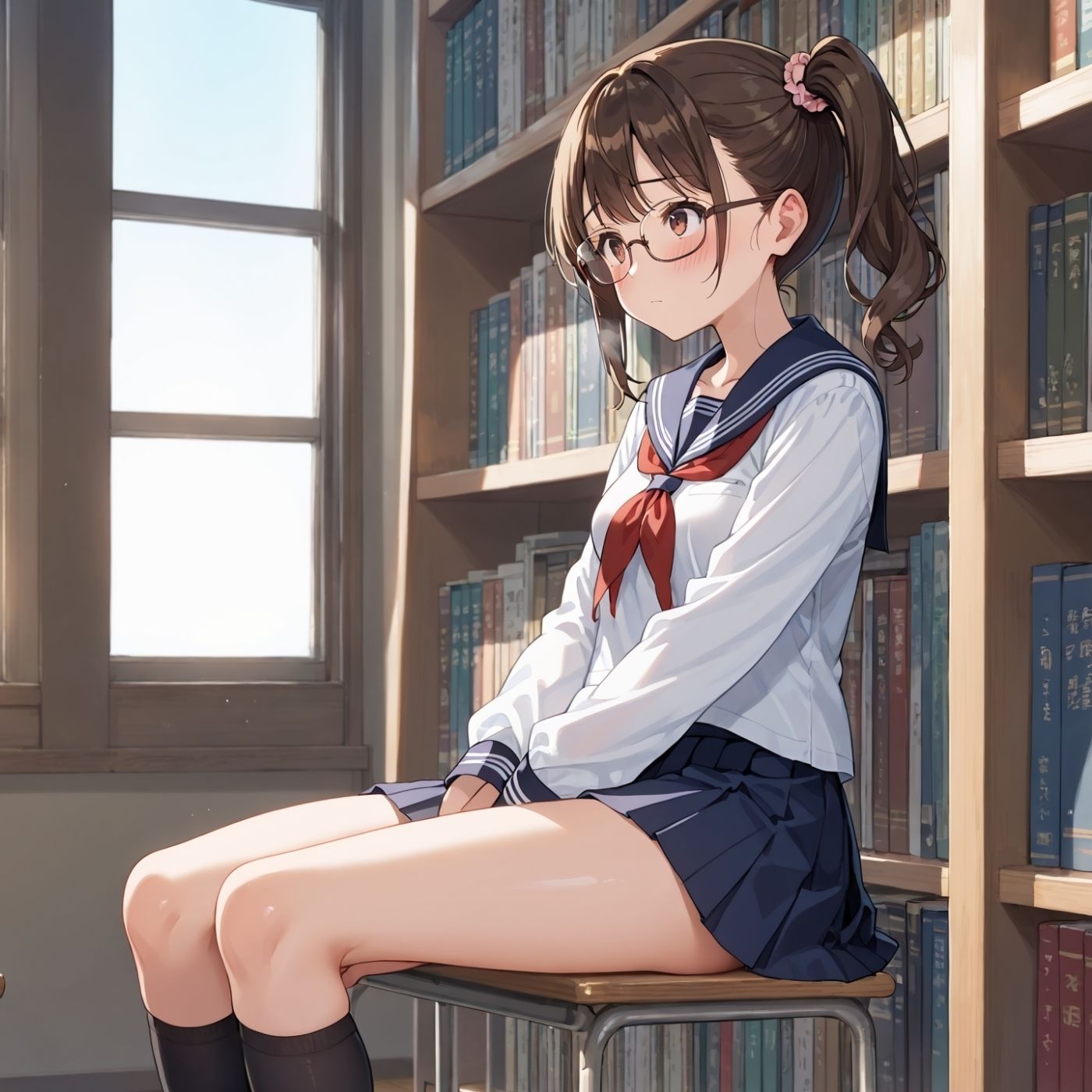 サンプル画像3:学園性活！図書委員と官能的な秘め事1【メガネ美少女の厳選CG350枚収録】(アオとハル) [d_710673]